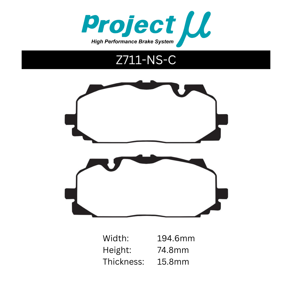 Pad Shape for Project Mu Front Brake Pads – Audi RS3 8Y, RS Q3 F3
