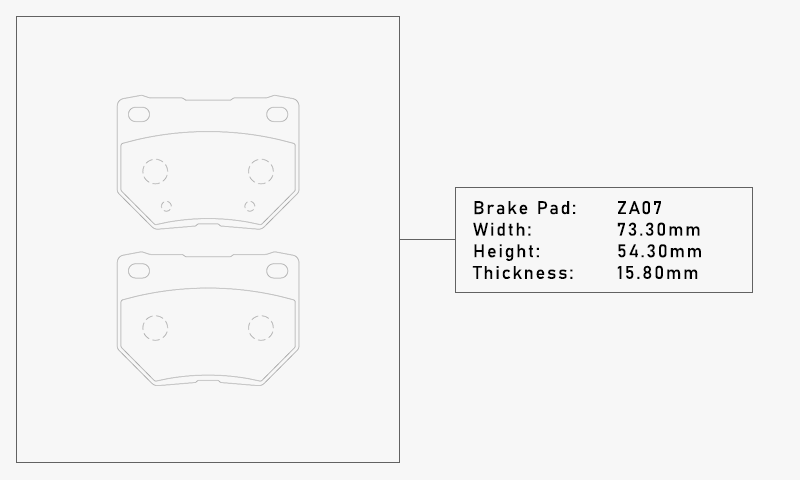 Pad Shape for Elig N95B Street Brake Pads (Rear) – WRX 01–07