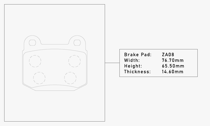 Pad Shape for Elig N95B Street Brake Pads (Rear) – STI / Evo / GTR / 350Z / BRZ / 86 (Brembo)