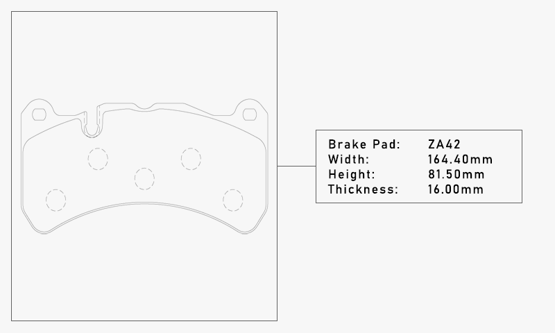 Pad Shape for Elig SB539 Sports Brake Pads (Front) – STI 18+ / Ford XR8 / FPV / AMG / IS-F (Brembo)