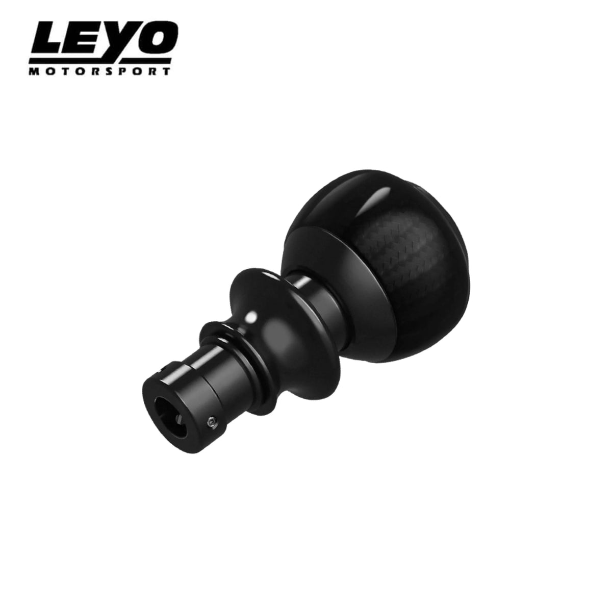 LEYO carbon fibre DSG shift knob – lying on side, base view