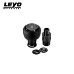 LEYO black Nappa manual shift knob – knob with adaptor and spare emblems - LEYO Thumbnail