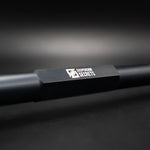Suspension Secrets front drop link, close-up of the logo on the black hex section - Suspension Secrets Thumbnail