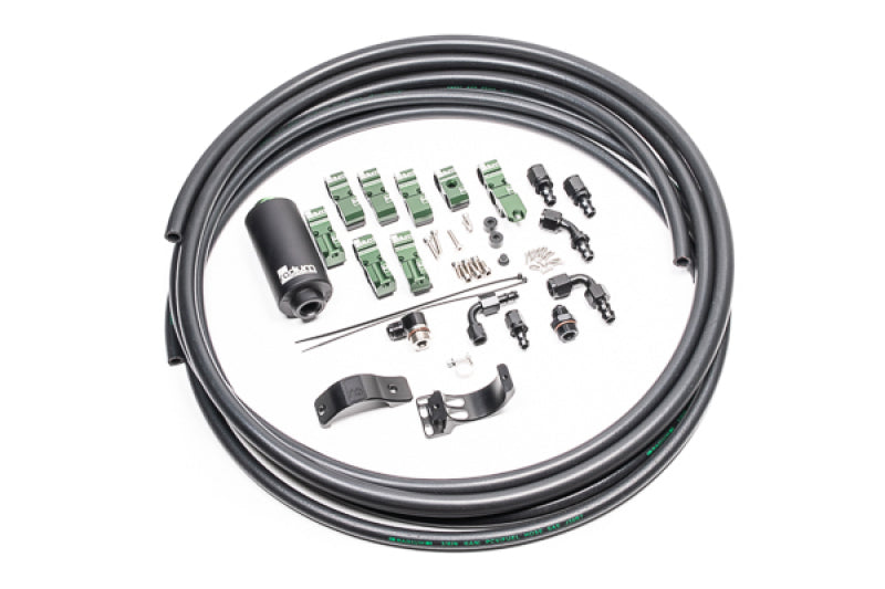 Radium Engineering fuel hanger plumbing kit – Nissan S13 / R32 – kit contents, stainless or microglass filter option - Radium Engineering