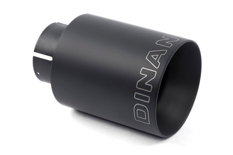 Dinan Double-Walled 4in Clamp-On Exhaust Tip - Black - 4in Outlet / 2.75in Inlet - Dinan
