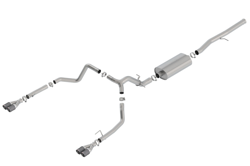 Borla Cat-Back Exhaust - Chevrolet Silverado 1500 (T1) excl. ZR2 - 3.5in Split Rear Exit 2019