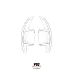 LEYO clear S tronic paddle extension V5 – Audi – clear pair, line drawing - LEYO Thumbnail