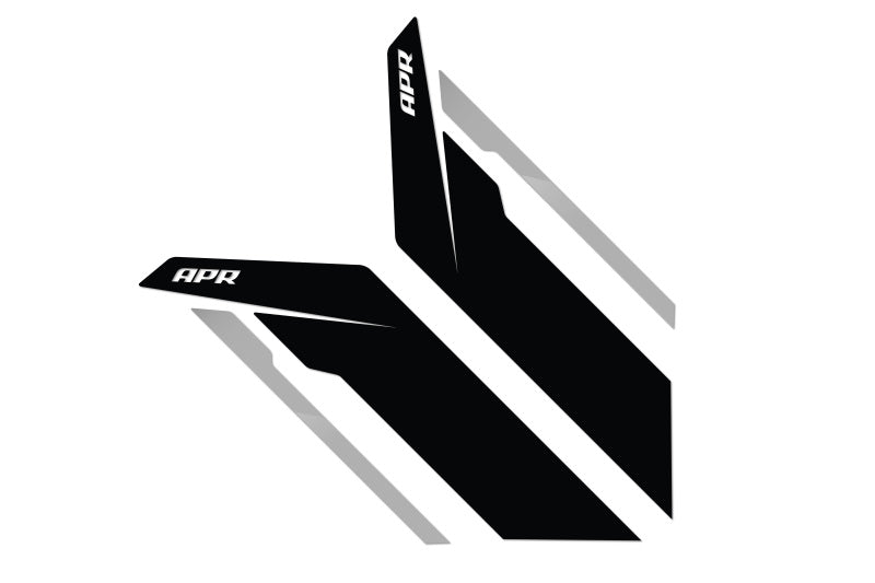 APR Sideburn Stickers - Universal - Black/Silver Stripe (Pair) - APR
