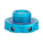 ACUITY Podium oil cap, Honda engines, satin teal – side view of the thread and o-ring - Acuity Thumbnail