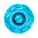 ACUITY Podium oil cap, Honda engines, satin teal – top view with hand-tighten and 15mm hex markings - Acuity Thumbnail