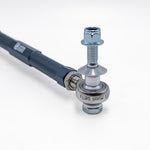 Suspension Secrets front drop link, close-up of the Fluro rod end, stud and nylon lock nut - Suspension Secrets Thumbnail