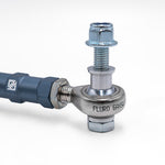Suspension Secrets rear drop link, close-up of the Fluro rod end, stud and lock nut - Suspension Secrets Thumbnail
