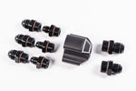 Radium Engineering 3-port fuel distribution block – universal – kit contents, 10-8-8-8 fitting option - Radium Engineering Thumbnail