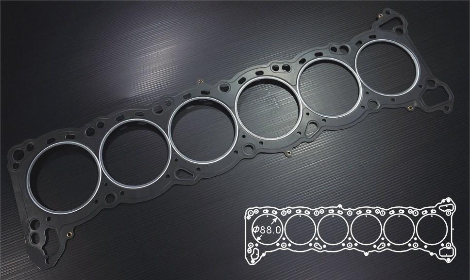 Siruda grommet metal head gasket for RB25DET – 88 mm bore (product illustration)