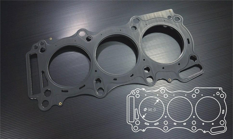 Siruda stopper metal head gasket for VR38DETT – left bank, 96 mm bore (product illustration) - Siruda