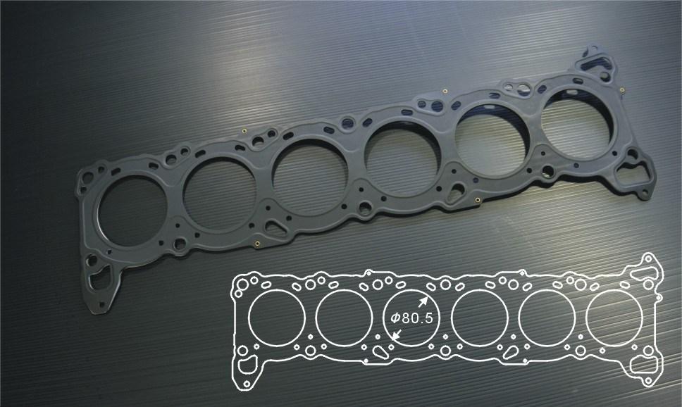 Siruda grommet metal head gasket for RB20DET – 80.5 mm bore (product illustration)