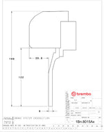 Brembo wheel clearance drawing for the 355mm front GT kit (1Bx.8015) - Brembo Thumbnail