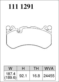 Pad Shape for DIXCEL M Type Front Brake Pads – Mercedes-AMG C63 (W204) / C63 S (W205) / E63 S (W213)