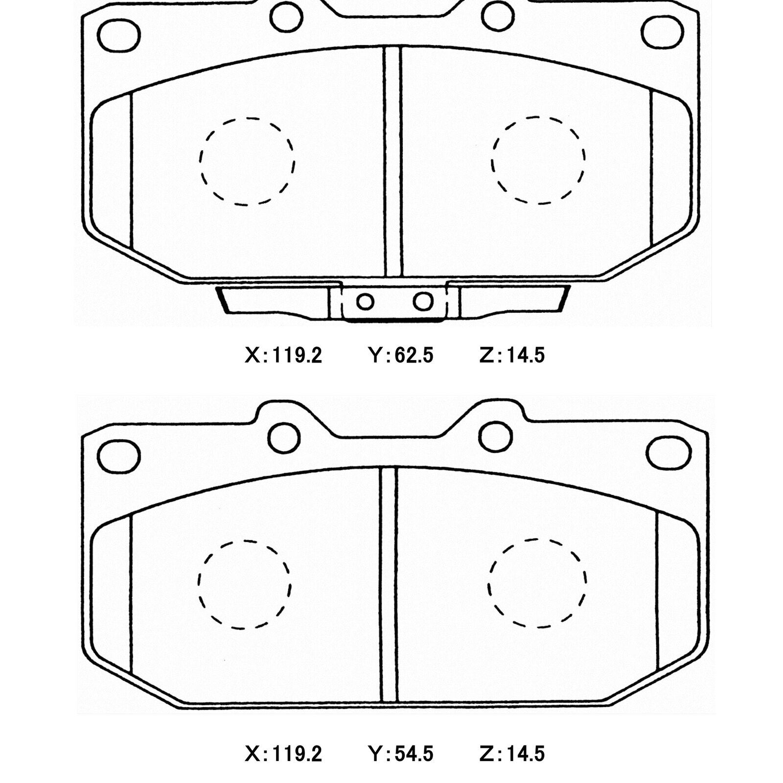 Pad Shape for Winmax W6.5 Race Brake Pads – Sumitomo 4-Pot (WRX, 200SX, Skyline)