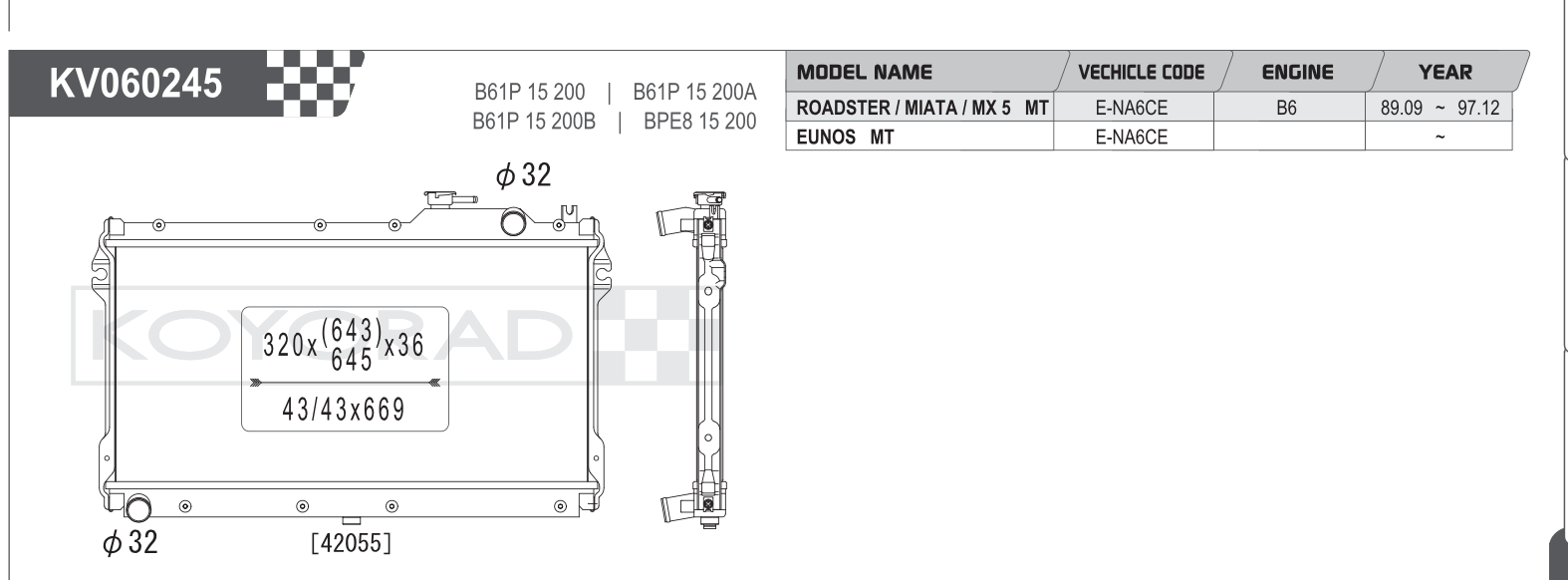 Koyorad Performance Radiator - Mazda MX-5 (NA6CE/NA8C) - 36mm - Image 2