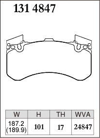 Pad Shape for Dixcel M Type Front Brake Pads – Audi S6 / S7 (C7/C7.5) & S8 (D4)