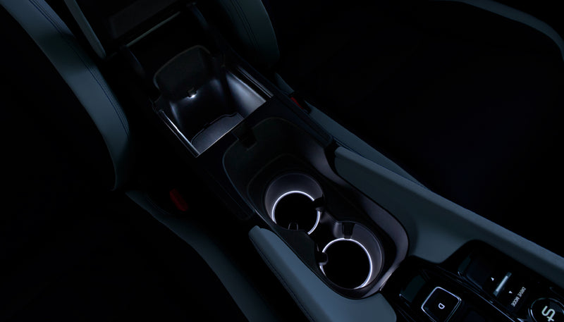 White LED illumination in the centre console drink holders of a Honda Prelude BF1 - Honda - Genuine
