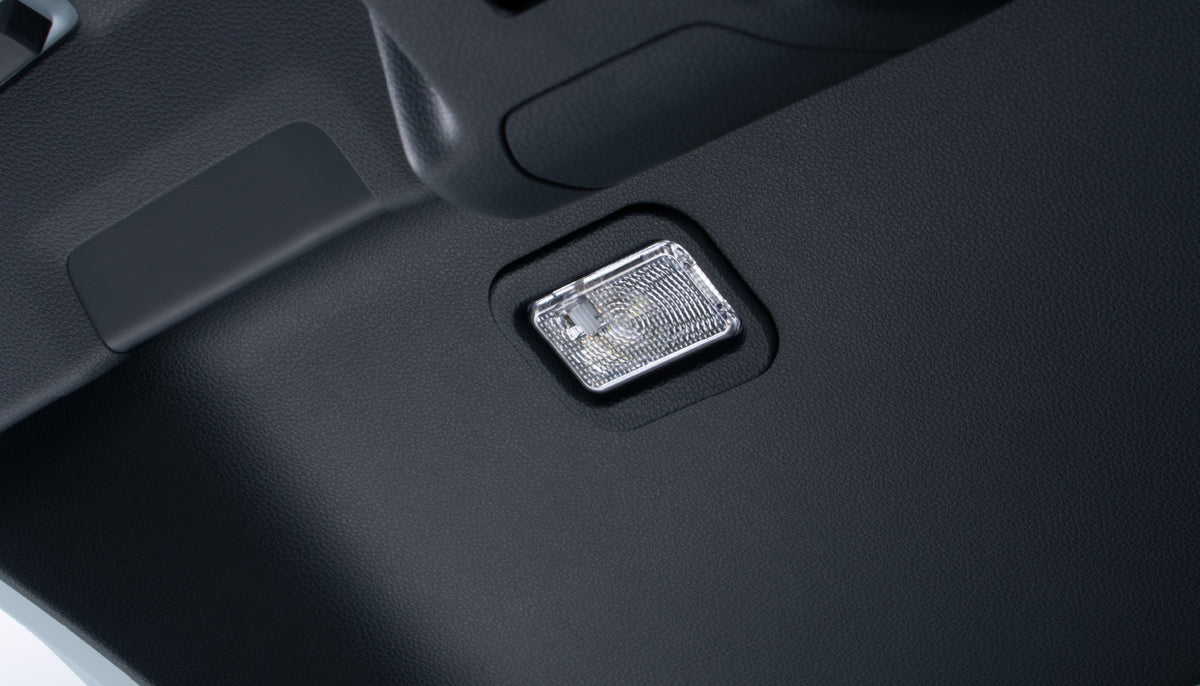 Close-up of the Honda Access LED tailgate light unit inside the tailgate