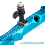 ACUITY K-series fuel rail, Honda K-series, satin teal – with an injector fitted (injector not included) - Acuity Thumbnail