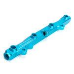 ACUITY K-series fuel rail, Honda K-series, satin teal – injector side showing the four injector bores - Acuity Thumbnail