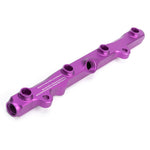 ACUITY K-series fuel rail, Honda K-series, satin purple – injector side showing the four injector bores - Acuity Thumbnail