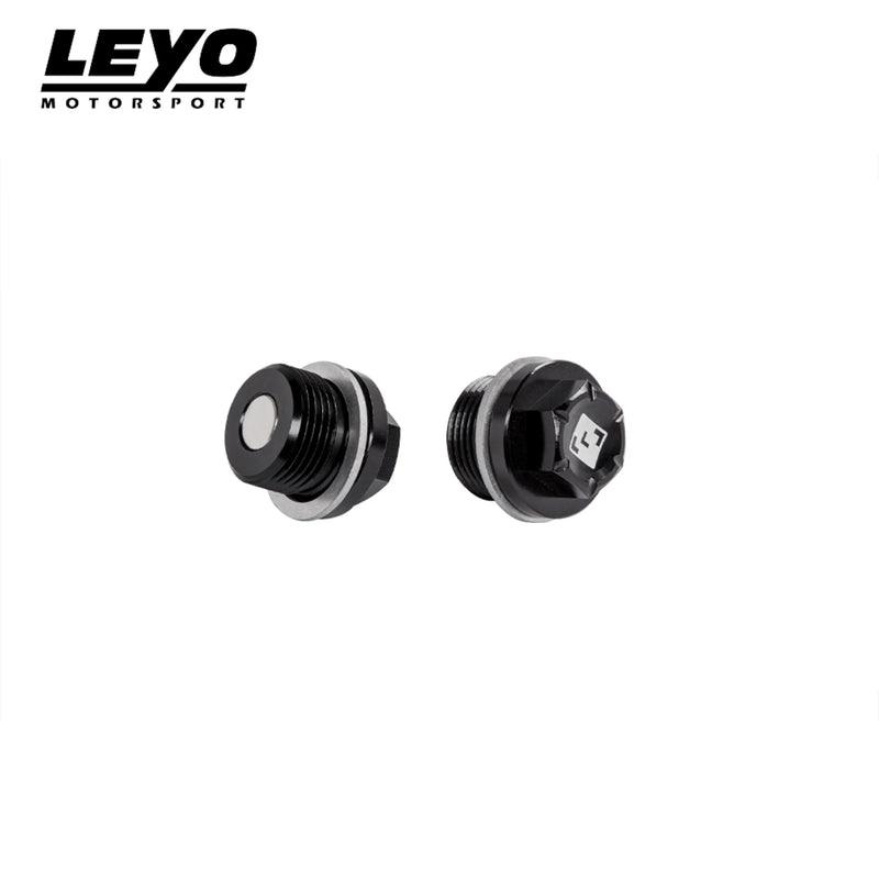 LEYO M12 magnetic oil drain plug – black magnetic drain plug, magnet end and hex head - LEYO