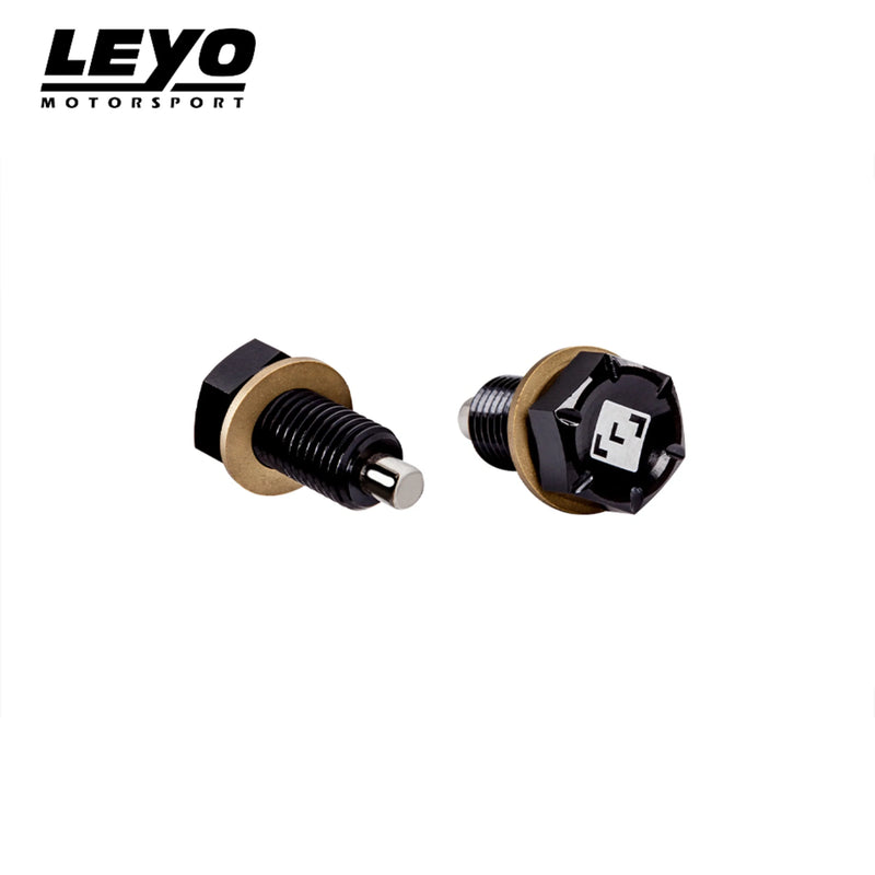 LEYO M22 magnetic oil drain plug – side and head views with sealing washer - LEYO