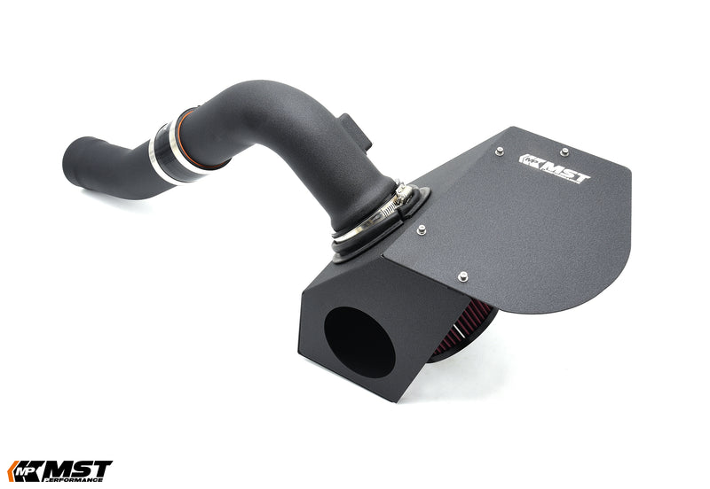 MST F10 N20 cold air intake with heat shield cover and two-piece black pipe - MST Performance