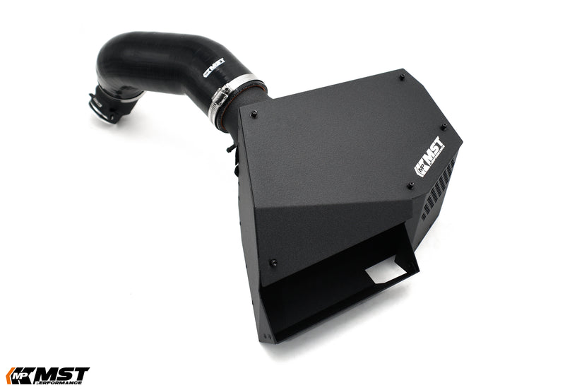 MST cold air intake for the Golf GTI Mk8 EA888 Evo4: black heat shield box, silicone pipe and inlet elbow - MST Performance
