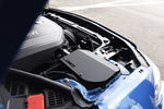 MST heat shield cover with MST logo fitted beside the B58 engine cover in a blue BMW - MST Performance Thumbnail