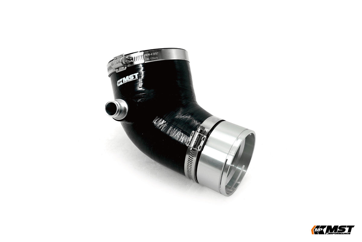 MST silicone turbo inlet pipe for the B58 with aluminium coupler, hose clamps and breather fitting