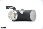 MST 3in turbo inlet V2 side view with textured black finish and machined flange - MST Performance Thumbnail