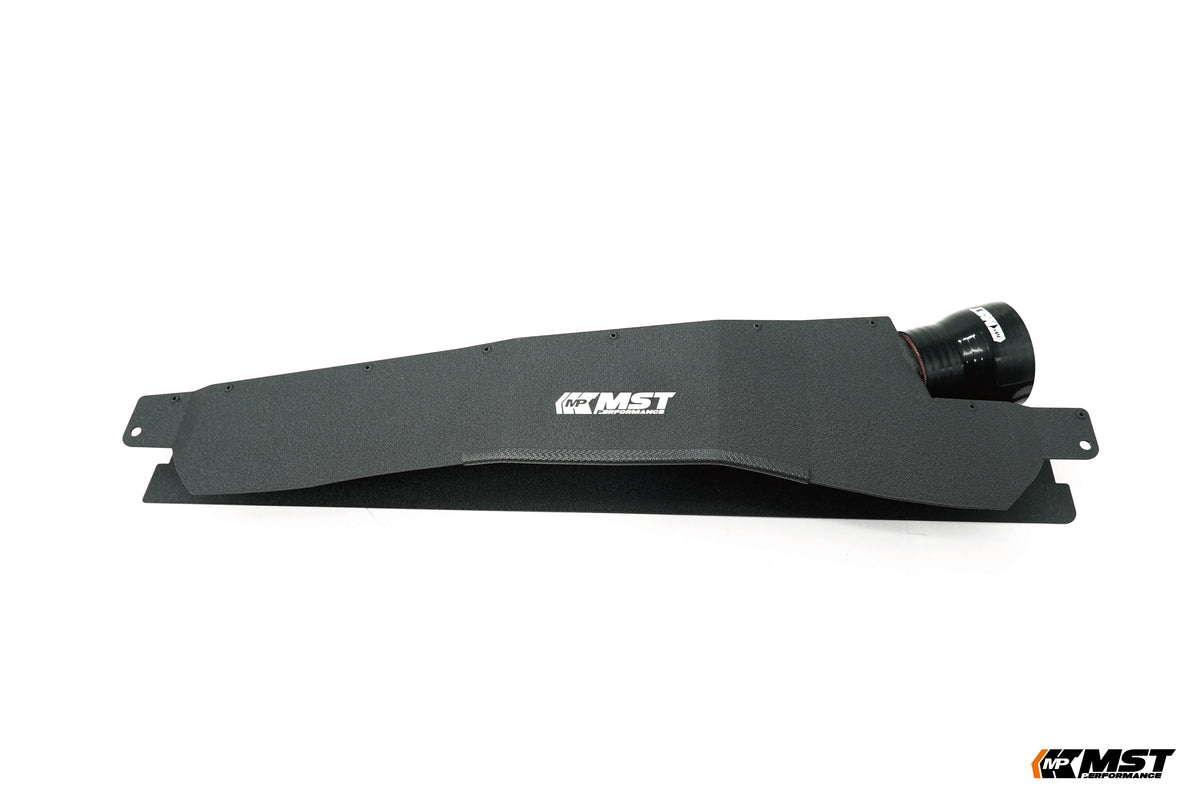 MST Ford Focus high flow air scoop with MST logo and silicone outlet
