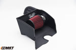 MST EA211 cold air intake heat shield and red filter, rear angle - MST Performance Thumbnail