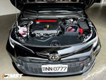 MST covered cold air intake fitted in a black Toyota GR Corolla engine bay, front view - MST Performance Thumbnail
