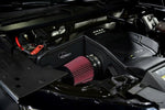 MST heat shield and red cone filter fitted in an Audi Q5 FY 2.0 TFSI engine bay, close-up - MST Performance Thumbnail