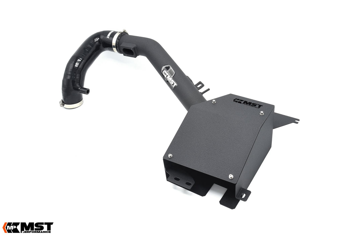 MST Swift Sport intake with heat shield cover fitted and black powder-coated inlet pipe