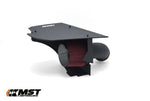 MST B48 cold air intake, heat shield and red dry cone filter, side view - MST Performance Thumbnail