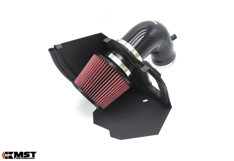 MST cold air intake for the Audi A4 B9 2.0 TFSI quattro: heat shield, red cone filter and silicone pipe - MST Performance