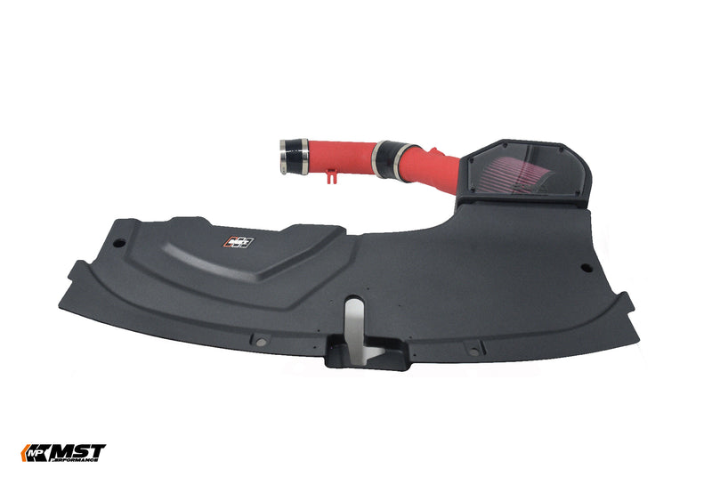 MST GR Corolla covered intake with radiator cover air inlet, enclosed airbox and red intake pipe - MST Performance