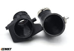 MST turbo inlet pipe and factory B58 turbo inlet, end-on view comparing the openings - MST Performance Thumbnail