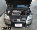 Grey VW Golf R32 Mk5 with the bonnet open showing the MST cold air intake fitted - MST Performance Thumbnail