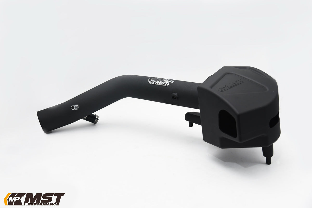 MST Ford Focus ST 2.3 cold air intake with enclosed heat shield and long black pipe