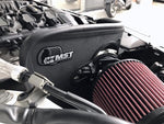 MST heat shield and red cone filter fitted in an Audi A4 B8 engine bay, close-up - MST Performance Thumbnail