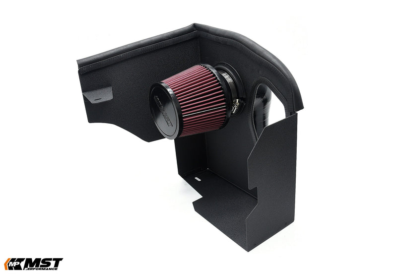 MST cold air intake for the Audi Q5 FY 2.0 TFSI: black heat shield and red cone filter - MST Performance